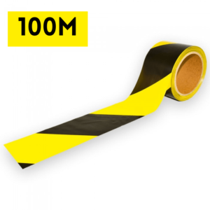 Taśma ostrzegawcza TRED100 - żółto-czarna - 100m